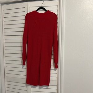 Elegant Red Knit Dress